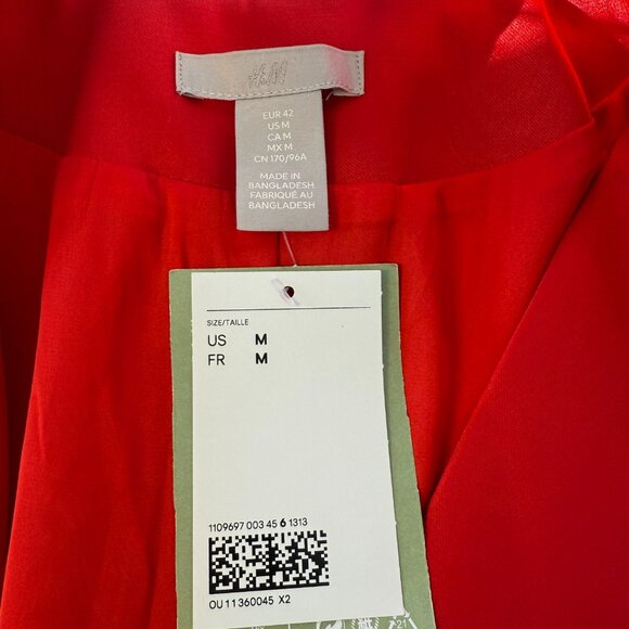 H&M Red Satin Double-Breasted Blazer Dress – Size Medium – NWT - Picture 8 of 9